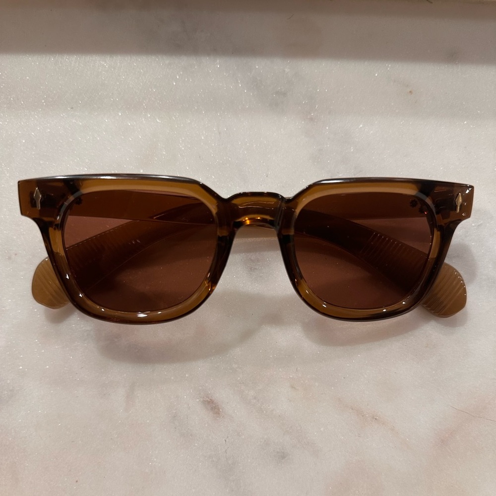 Unisex Oval Bronze Tan Sunglasses